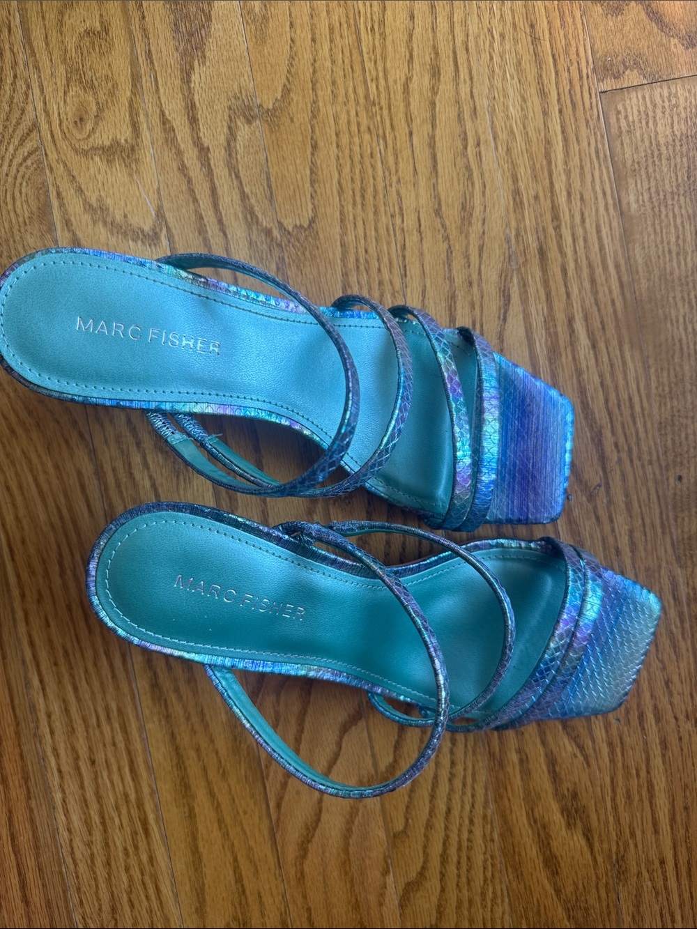 Marc Fisher Iridescent Multi-Color Strappy Heels - Picture 4 of 4
